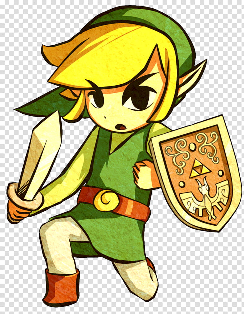 Wind Waker Link Collab, Link character holding sword and shield transparent background PNG clipart