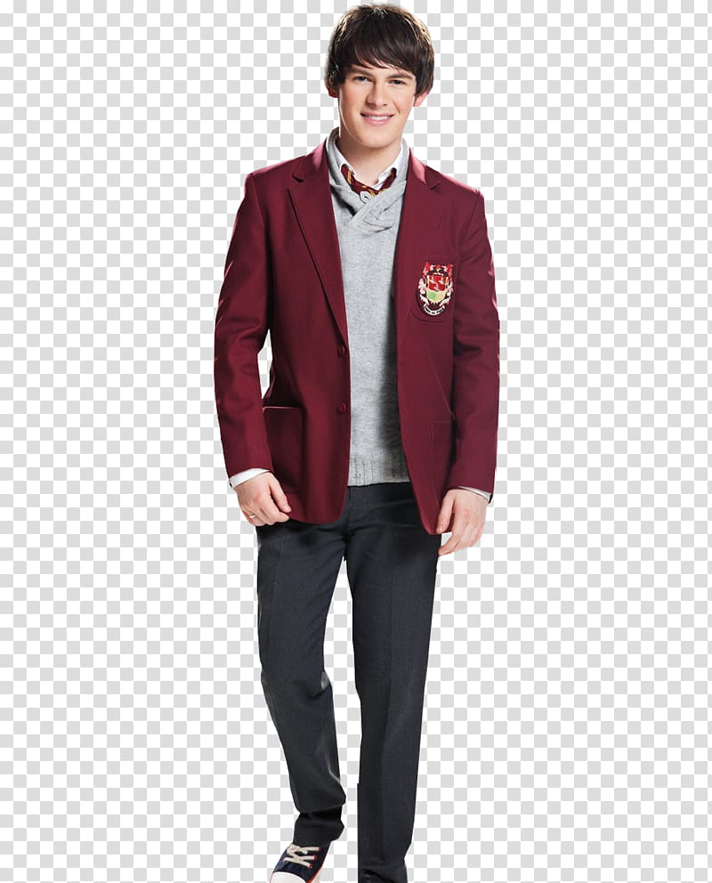 House Of Anubis, man wearing red blazer and black pants transparent background PNG clipart