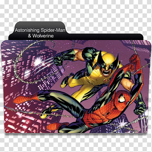 Marvel Comics Folder , Astonishing Spider-Man & Wolverine transparent background PNG clipart