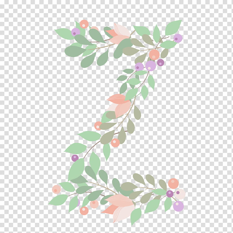 Floral Flower, Letter, Floral Design, Petal, Plants, Leaf, Branch, Tree transparent background PNG clipart