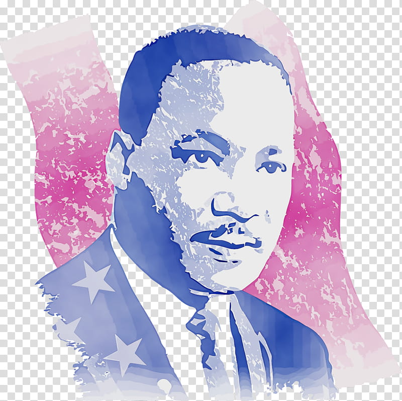 head nose cheek, Martin Luther King Jr Day, Mlk Day, King Day, Watercolor, Paint, Wet Ink transparent background PNG clipart