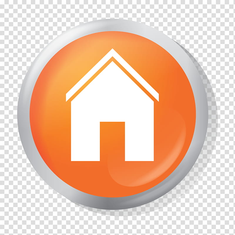 Button Icon, House, Interior Design Services, Computer Monitors, Home, Orange, Circle, Material Property transparent background PNG clipart