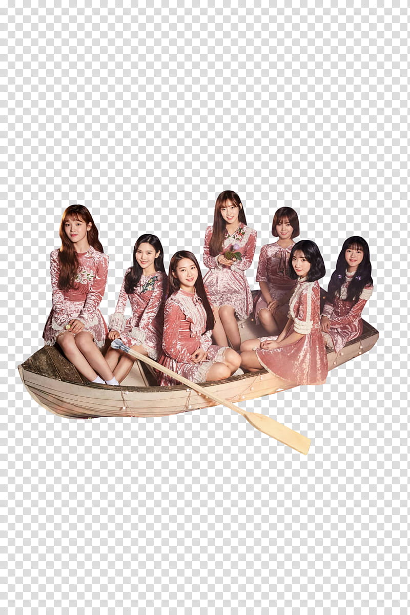 OH MY GIRL SECRET GARDEN , group of woman sitting on boat transparent background PNG clipart