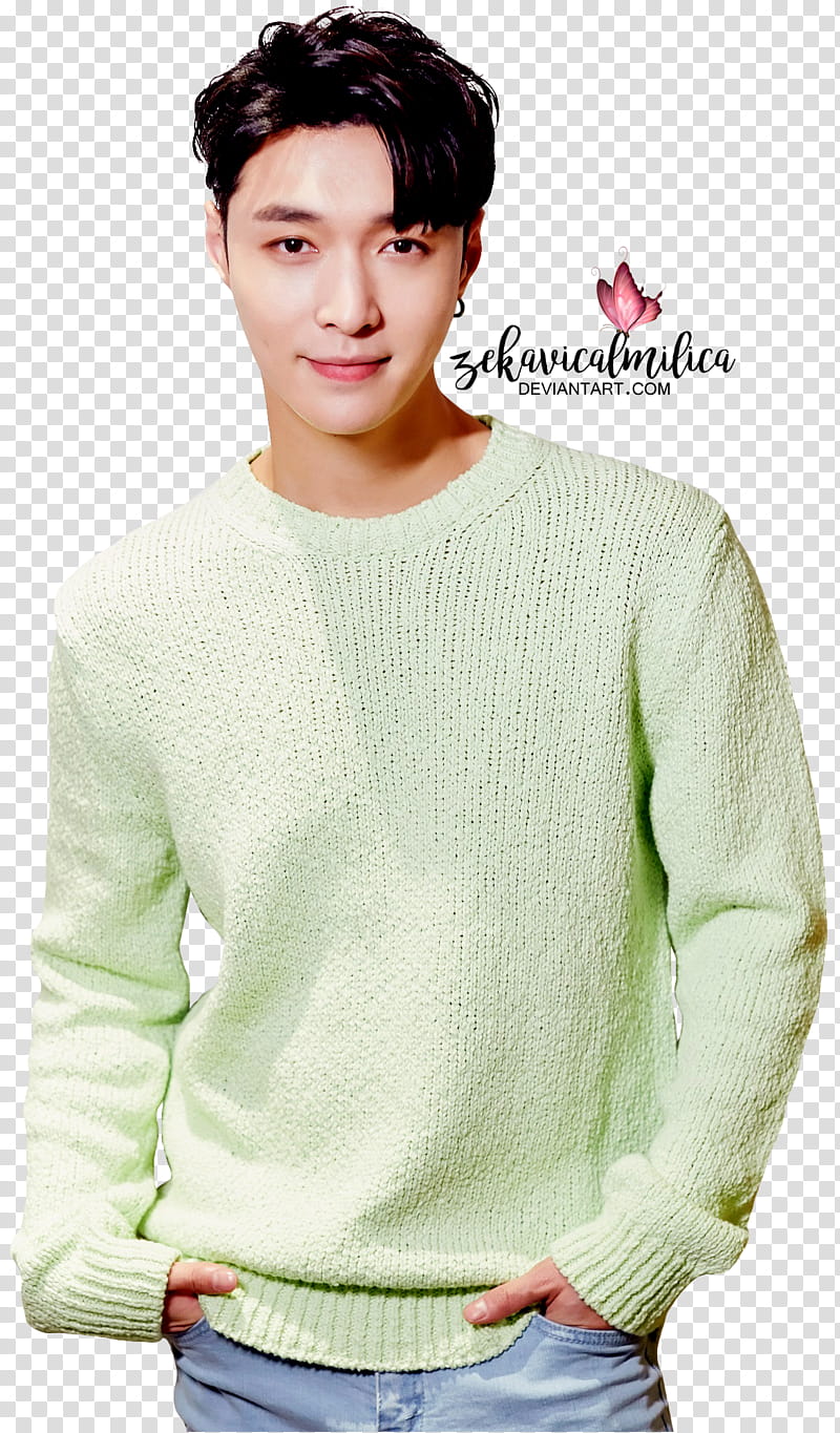 EXO Lay , man in green knit sweater putting his both hands in the pocket transparent background PNG clipart