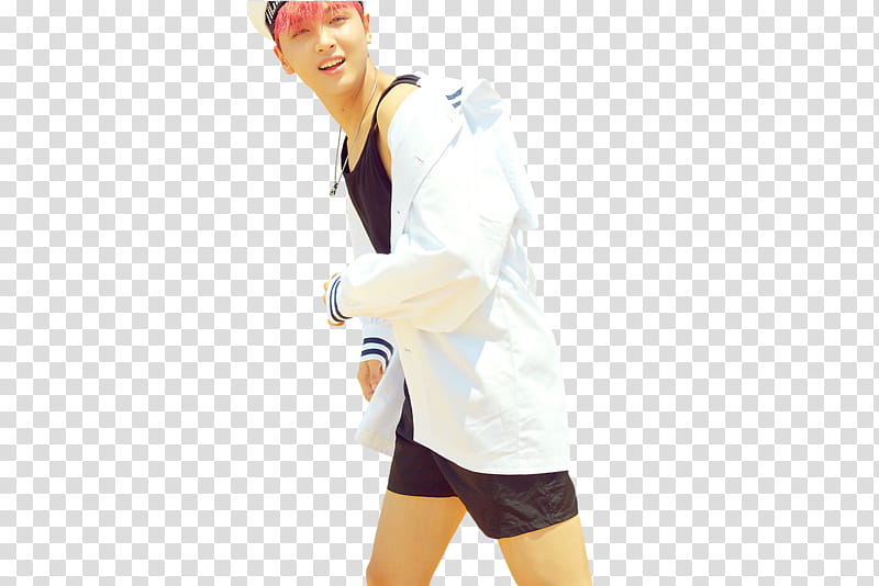 HAECHAN NCT DREAM We Young, man in black tank top and white sport shirt transparent background PNG clipart