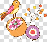 , bird perching on flower transparent background PNG clipart