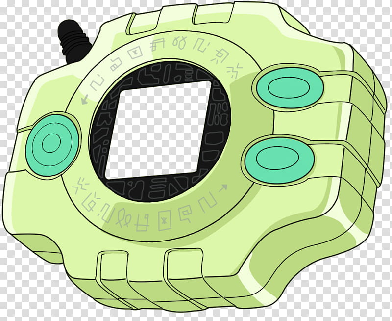 Digimon Adventure Digivices HQ Base, green and black gaming console illustration transparent background PNG clipart