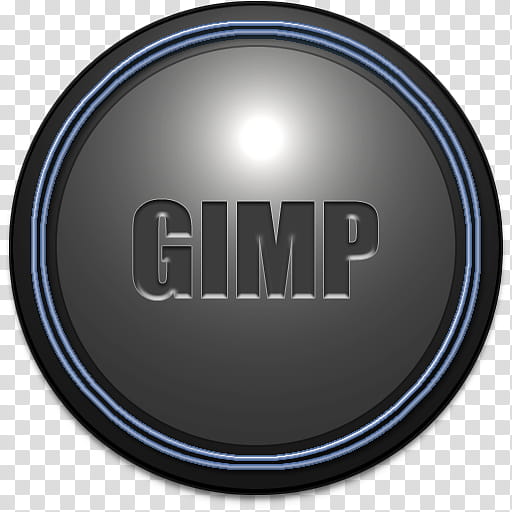 Round Plastic dock icons, GIMP, round blue and black Gimp logo transparent background PNG clipart