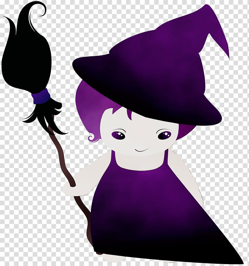 Halloween Witch Hat, Watercolor, Paint, Wet Ink, Cartoon, Drawing, Wendy The Good Little Witch, Character transparent background PNG clipart