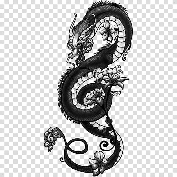 dragon tattoo japanese landscape silhouette