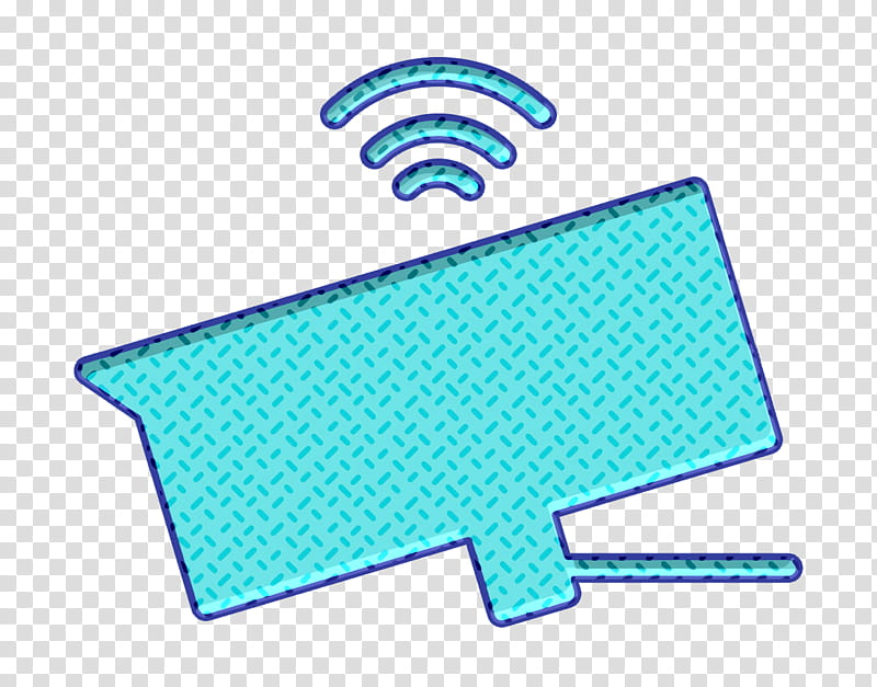Cctv icon Smart City icon, Aqua, Turquoise, Line transparent background PNG clipart