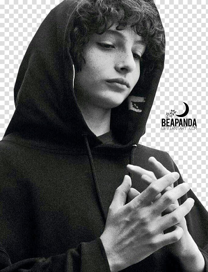 Finn Wolfhard, men's black hoodie transparent background PNG clipart