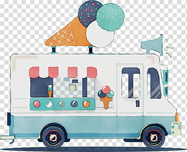 Birthday Cake, Watercolor, Paint, Wet Ink, Ice Cream, Ice Cream Van, Car, Truck transparent background PNG clipart