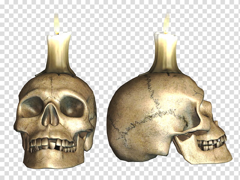 Skull , gray skull candle holders two transparent background PNG clipart