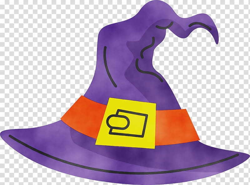 Witch, Watercolor, Paint, Wet Ink, Hat, Purple, Witch Hat, Clothing transparent background PNG clipart