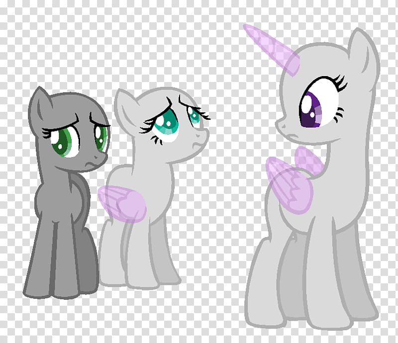 Base Am I right girls, three unicorn characters transparent background PNG clipart