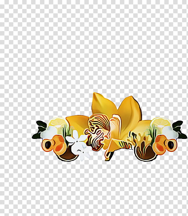Artificial flower, Orange, Yellow, Cut Flowers, Plant, Moth Orchid, Bouquet transparent background PNG clipart