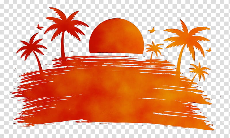 Summer Palm Tree, Watercolor, Paint, Wet Ink, Santa Barbara Summer Solstice Parade, Sunset, Summer
, Party transparent background PNG clipart