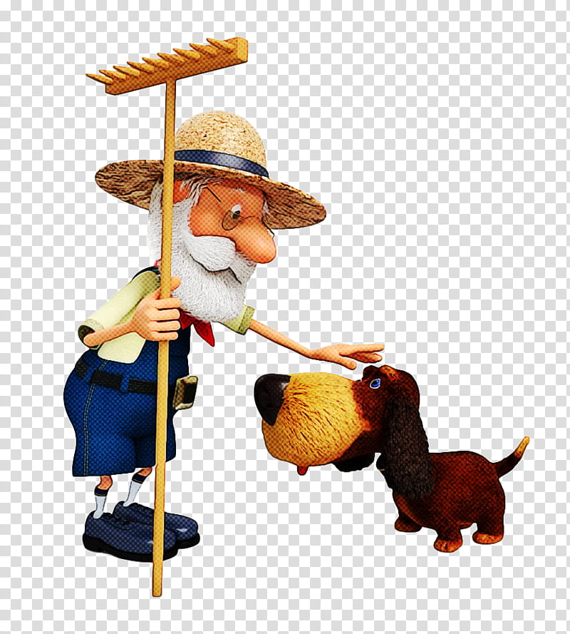 figurine toy animal figure fiddle dachshund, Farmer, Cartoon, Old Man transparent background PNG clipart
