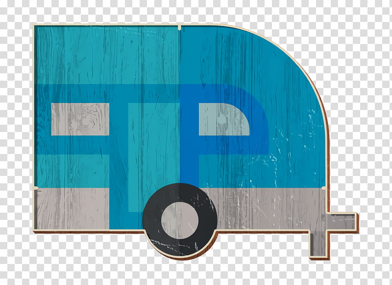 Caravan icon Trailer icon Vehicles and Transports icon, Blue, Turquoise, Wood transparent background PNG clipart