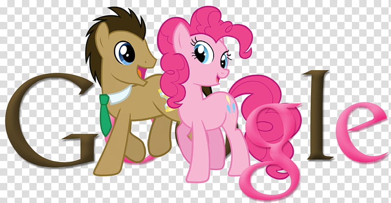 Doctor Whooves and Pinkie Pie Google Logo transparent background PNG clipart