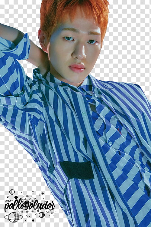 SHINee star, celebrity actor wearing blue and white striped top transparent background PNG clipart