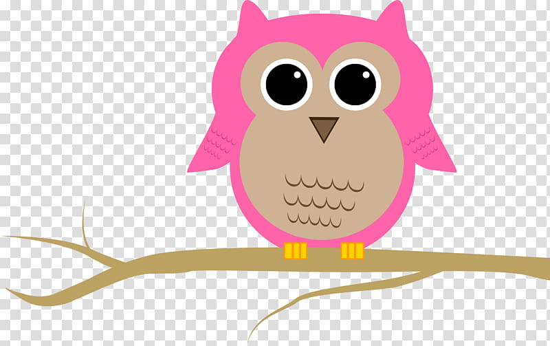 Free Owl, pink and brown owl illustration transparent background PNG clipart