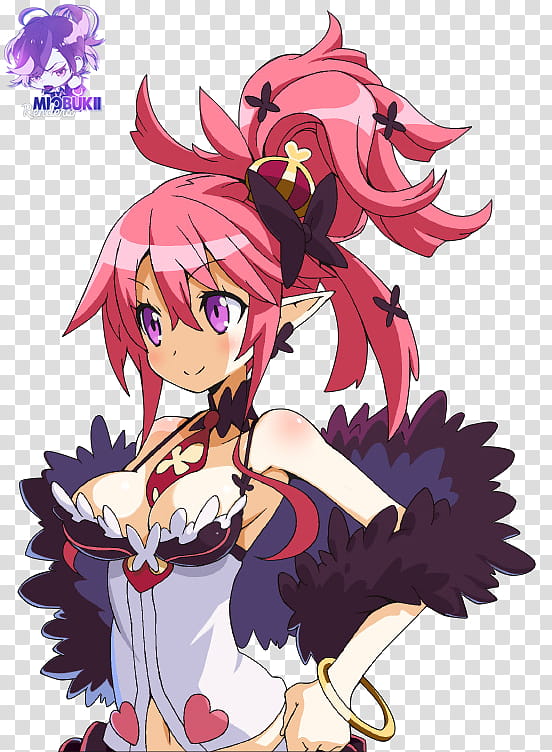 RENDER Seraphina, Disgaea  (), pink haired female anime character illustration transparent background PNG clipart