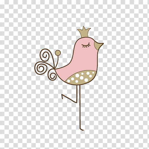 BIRD, pink bird wearing gold clown illustration transparent background PNG clipart