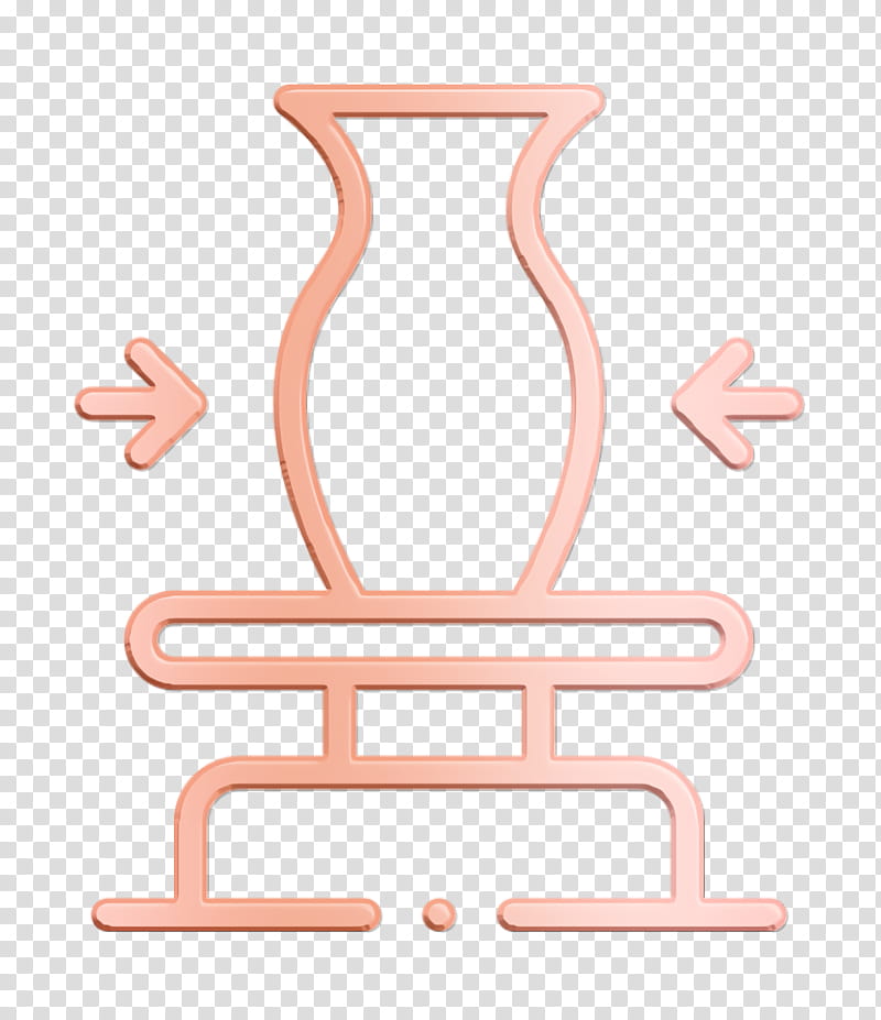 Vase icon DIY Crafts icon Ceramic icon, Pink, Furniture, Table, Peach, Chair transparent background PNG clipart
