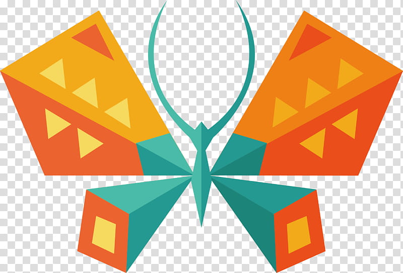 Geometric Shape, Butterfly, Insect, Geometry, Borboleta, Polygon, Creativity, Orange transparent background PNG clipart
