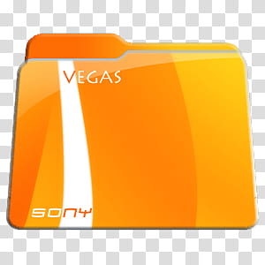 Program Files Folders Icon Pac, Sony Vegas Folder, orange and yellow Vegas Sony folder illustration transparent background PNG clipart