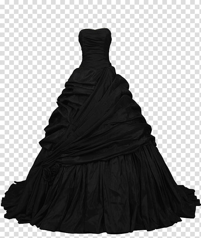 Black Ball Gown, black sweetheart neckline tube dress transparent background PNG clipart