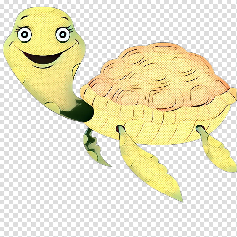 tortoise turtle sea turtle reptile yellow, Pop Art, Retro, Vintage, Cartoon, Green Sea Turtle, Pond Turtle, Smile transparent background PNG clipart