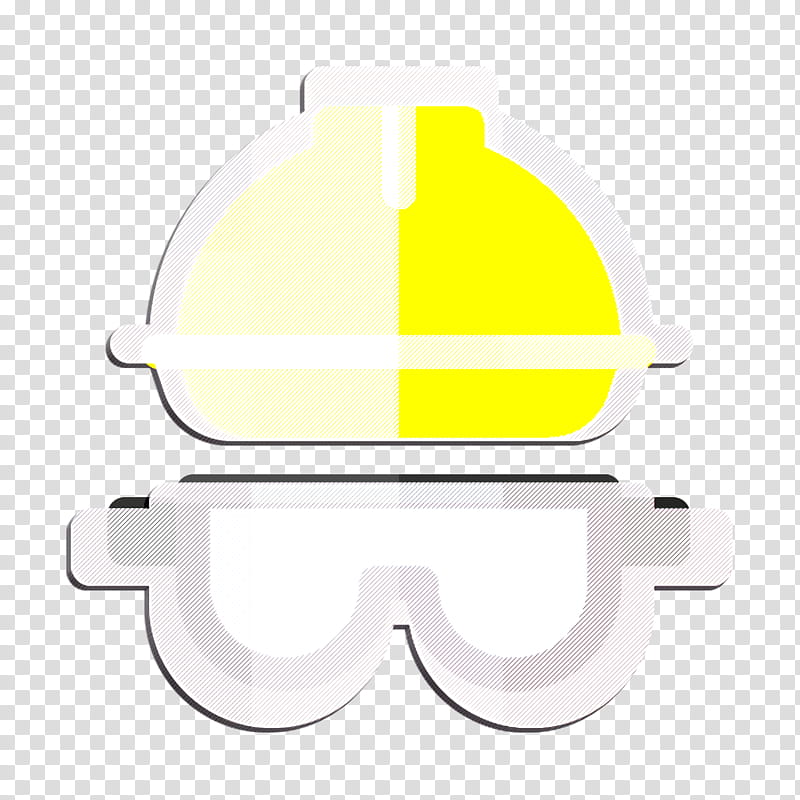 Helmet icon Architecture icon, Yellow, Eyewear, Personal Protective Equipment, Glasses, Logo, Water Bottle, Headgear transparent background PNG clipart