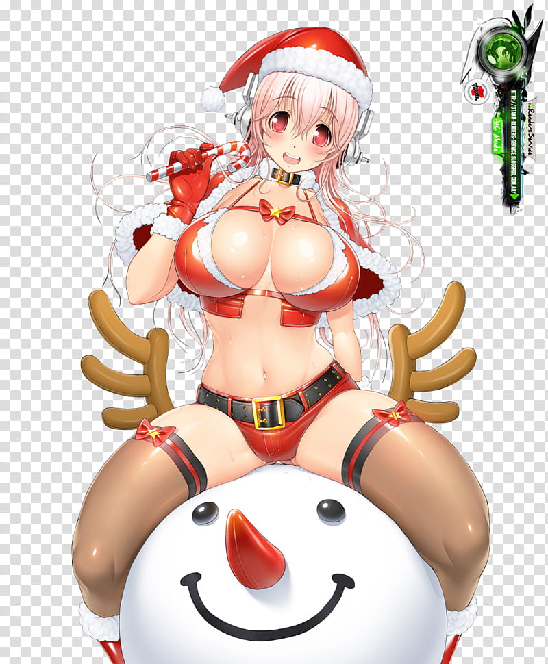Supersonico Sonico Hyper Sexy X mas , illustration of sexy anime gril transparent background PNG clipart