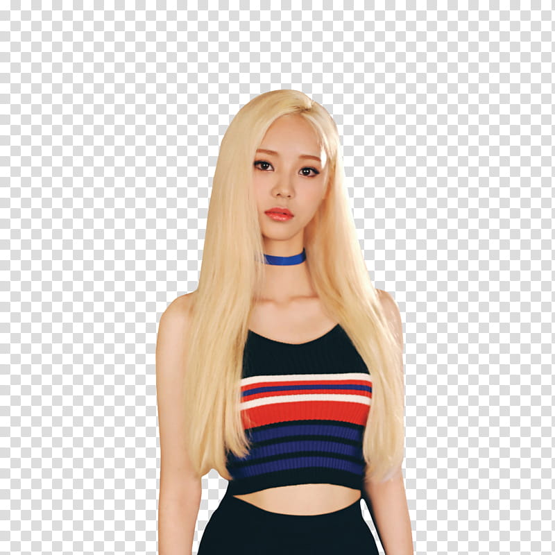 JinSoul LOONA, woman wearing multicolored striped top transparent background PNG clipart