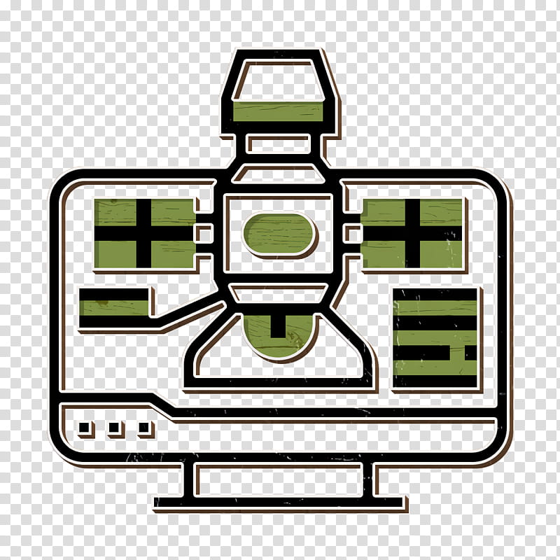 Astronautics Technology icon Satellite icon Satellite dish icon, Green, Line, Rectangle transparent background PNG clipart