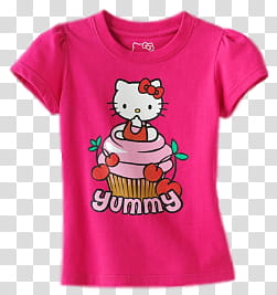 Cupcake Set , pink Hello Kitty crew-neck t-shirt art transparent background PNG clipart