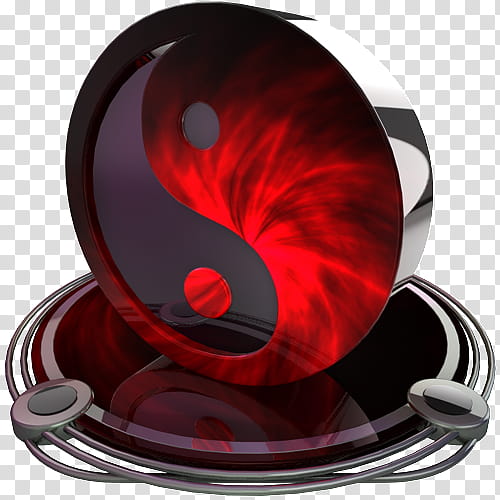chrome and red icons, ying yang red transparent background PNG clipart