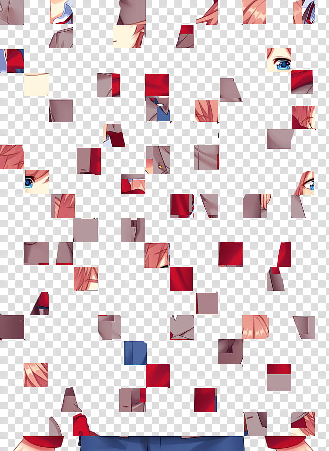 DDLC R All Character Sprites FREE TO USE, cube cutout of female anime character transparent background PNG clipart