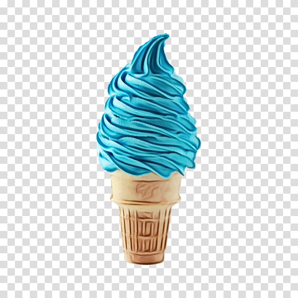 Ice Cream Cone, Watercolor, Paint, Wet Ink, Ice Cream Cones, Flavor, Turquoise, Soft Serve Ice Creams transparent background PNG clipart