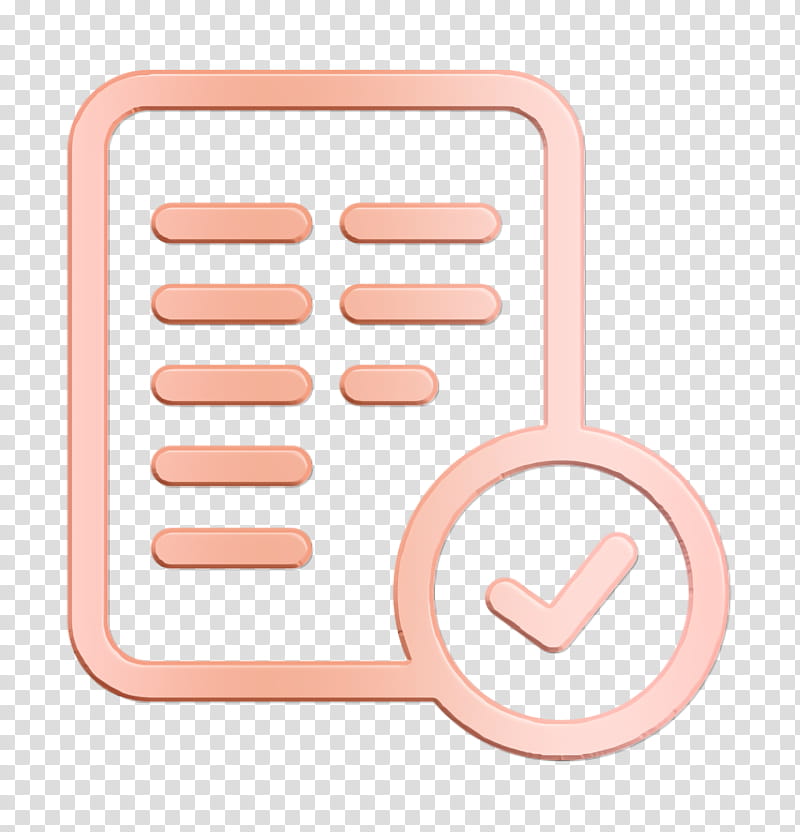 Accept icon Marketing and Growth icon, Pink, Line, Material Property, Peach transparent background PNG clipart