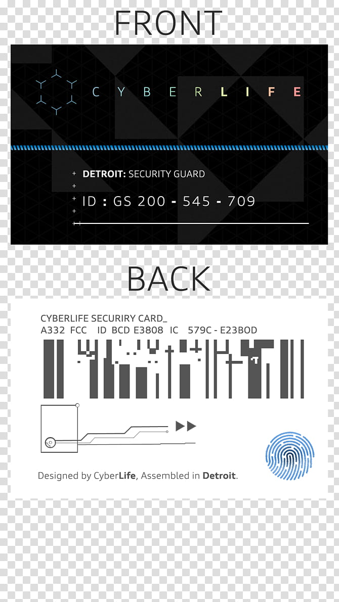 CyberLife ID Card (FanMade), DETROIT BECOME HUMAN transparent background PNG clipart