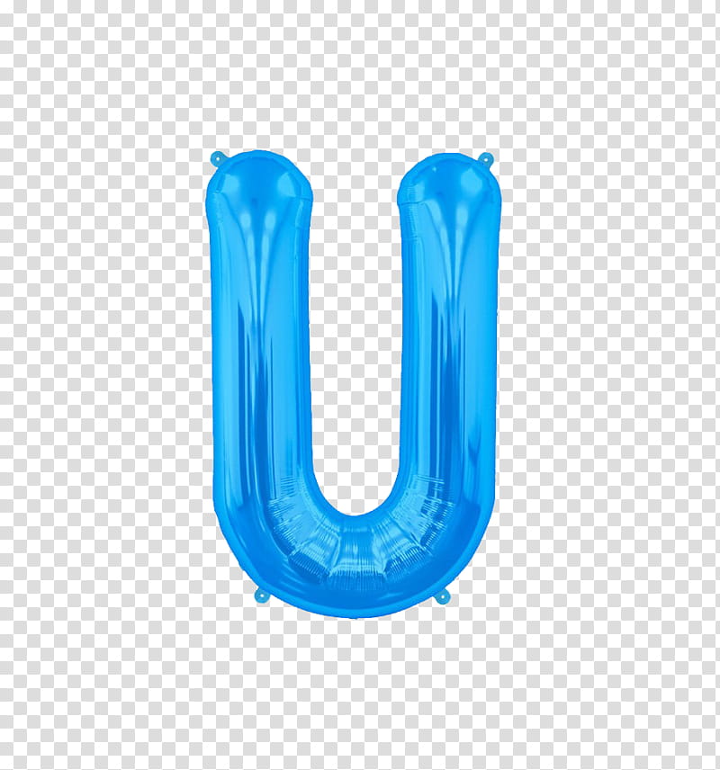 Alphabet, blue letter u balloon transparent background PNG clipart