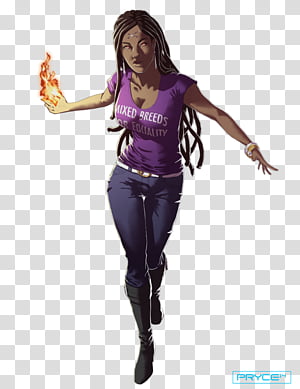 Fire Baptized, Lanore, woman with fire on right hand transparent background PNG clipart thumbnail