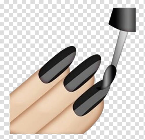 Badass Emoji s, black manicure illustration transparent background PNG clipart