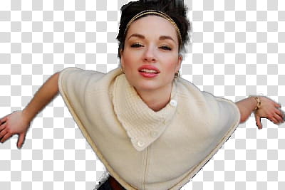 Crystal Reed, woman in white top transparent background PNG clipart