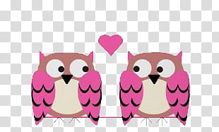 two brown and pink owl illustration transparent background PNG clipart