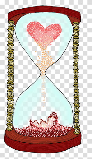 hourglass clipart black and white hearts